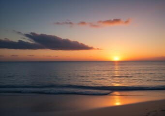 Obraz premium Sunset Over Calm Ocean Waves