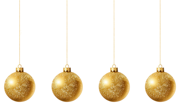 PNG Gold Christmas balls gold christmas hanging.