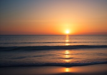 Fototapeta premium Sunset Over Calm Ocean Waves