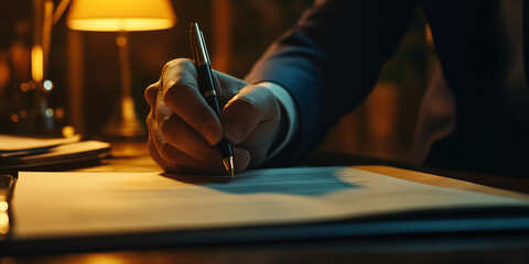 Lawyer Writing Notes on Legal Pad