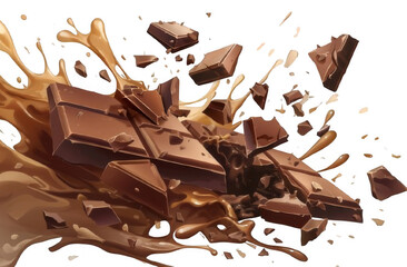 Fototapeta premium cracked chocolate bar