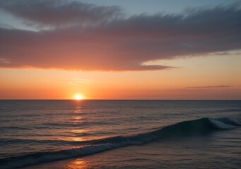 Obraz premium Sunset Over Calm Ocean Waves