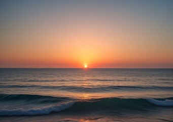 Sunset Over Calm Ocean Waves