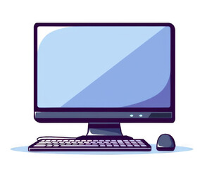 Fototapeta premium computer monitor with screen keyboard mouse