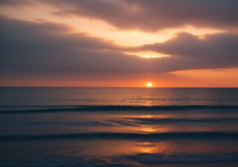 Sunset Over Calm Ocean Waves