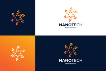 Particle connection logo design idea