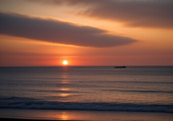 Obraz premium Sunset Over Calm Ocean Waves