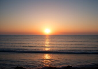 Obraz premium Sunset Over Calm Ocean Waves