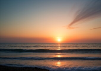 Sunset Over Calm Ocean Waves