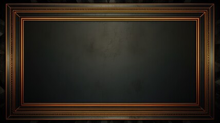 A decorative empty frame on a dark background, suggesting space for artwork or a photo.