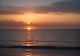 Sunset Over Calm Ocean Waves