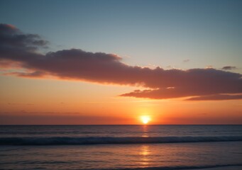 Obraz premium Sunset Over Calm Ocean Waves