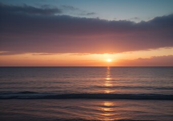 Sunset Over Calm Ocean Waves