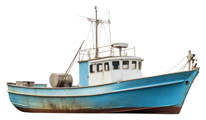 Obraz premium PNG Fishing boat watercraft sailboat vehicle.