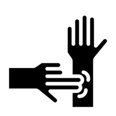 Obraz premium Pulse check icon with hand for blood donation and health check.