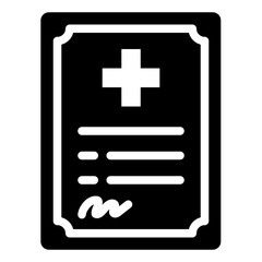 Obraz premium Medical certificate icon for blood donation and health documentation.