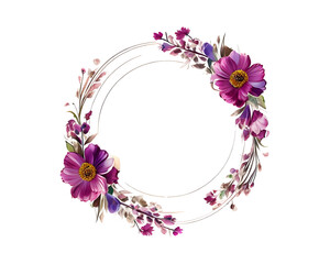Circle floral frame