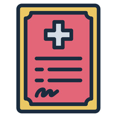 Fototapeta premium Medical certificate icon for blood donation and health documentation.