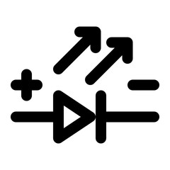 led, diode, symbol, electrical, information technology outline icon