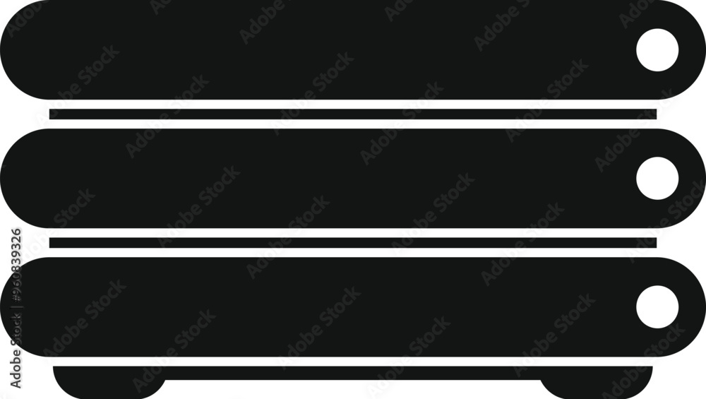 Poster this black and white vector icon represents a database hosting service, ideal for projects related t
