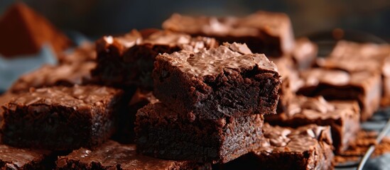 Close Up Shots Of Chocolate Brownies