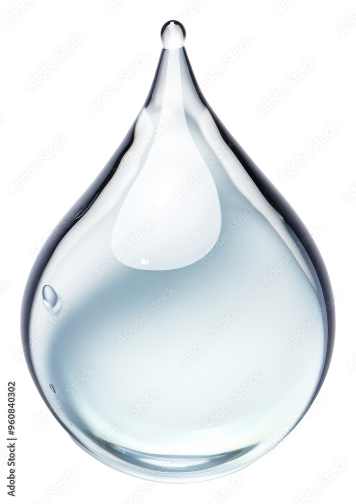 Wall mural PNG Water drop glass white background transparent.