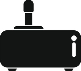 Black joystick for video game console icon in simple style isolated on white background