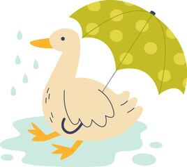 Fototapeta premium Goose With Umbrella