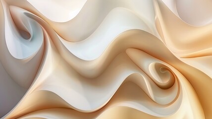 Obraz premium Abstract wavy background in shades of cream and white