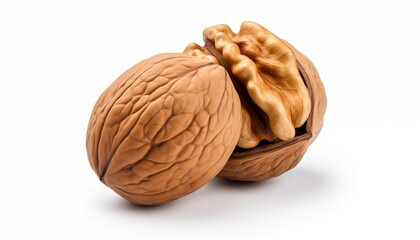 walnuts on a white background
