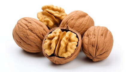 walnuts on a white background