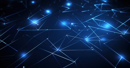 Obraz premium A digital abstract background featuring interconnected lines and glowing nodes, representing technology and connectivity.