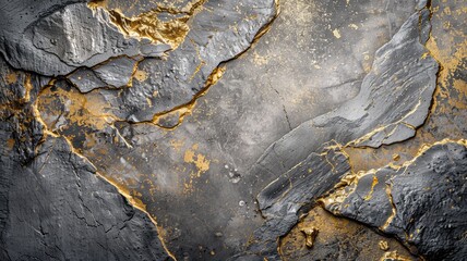 Fototapeta premium Textured surface with grey stone and gold veins