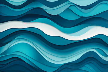 Fototapeta premium colorful horizontal banner. modern waves background design with teal blue, very dark blue and slate gray color