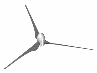 3D Render of a Wind Turbine Propeller for Renewable Energy, Highlighting Wind Power, Sustainability, Engineering Design. Ideal for Illustrations in Environmental and Industrial Projects