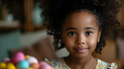 Happy African American Family Mother Teaching Happ