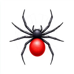 Obraz premium A single cute spider spinning a web, watercolor illustration, clipart, isolated on pure white background