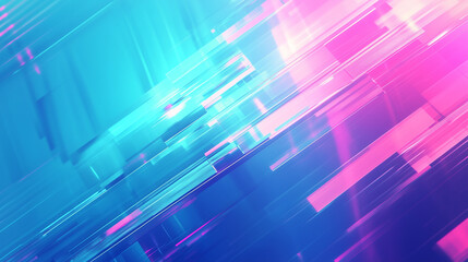 Fototapeta premium Tło w odcieniach błękitu, mięty i różu tworzy fascynujący obraz w estetyce futurystycznej. Wzory przypominające zniekształcenia nadają całości cyberpunkowy klimat.