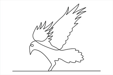 Crow design in one continuous line art drawing vector illustration
