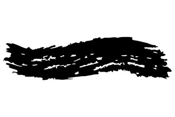 Fototapeta premium Bold black brush stroke with a rough texture, isolated on white background. Grunge stroke, bold and textured design. rough ink black stroke. Vector art.