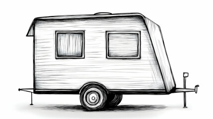 Hand Drawn Sketch of a Travel Trailer