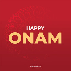 Kerala festival Happy Onam, elegant background, typography, vector banner