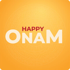 Kerala festival Happy Onam, elegant background, typography, vector banner