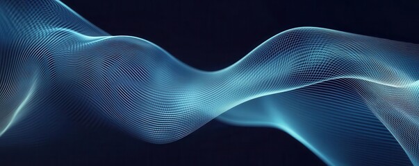 Rhythmic wave lines creating a hypnotic effect, cool tones, abstract waves, soothing motion