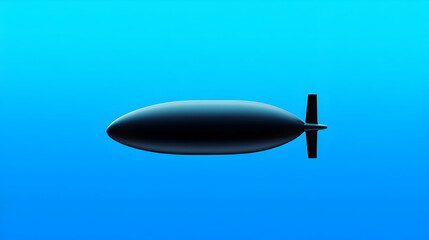 Black Submarine Silhouette Underwater