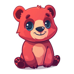 Fototapeta premium Cute Bear Character in Candy Crush Style Flat 2D Asset