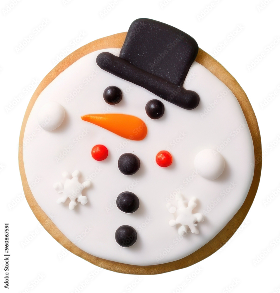 Canvas Prints PNG Snowman cookie icing dessert.