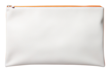 PNG  Pouch mockups handbag white orange background.