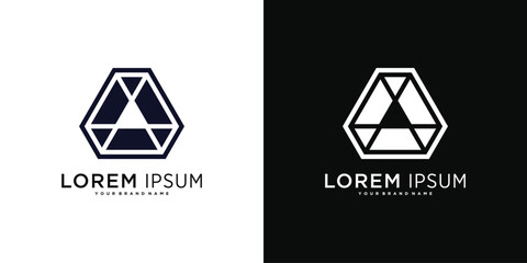 Company logo design elements, abstract triangle. Premium Vector