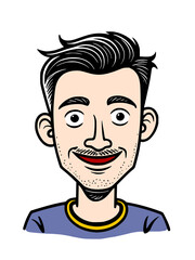 young man face cartoon illustration graphic design